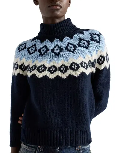 Prada Women's Wool and Cashmere Sweater - Blue - Size 6 | Thumbnail 4