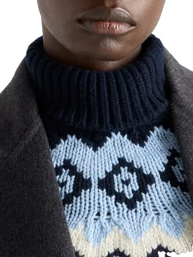 Prada Women's Wool and Cashmere Sweater - Blue - Size 6 | Thumbnail 5
