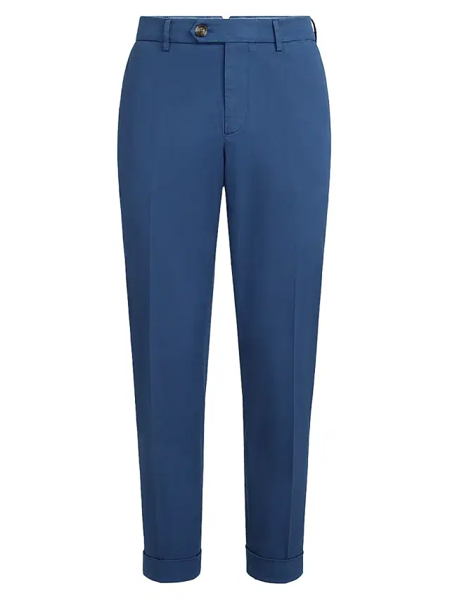 Brunello Cucinelli Men's Garment Dyed Italian Fit Trousers - Denim