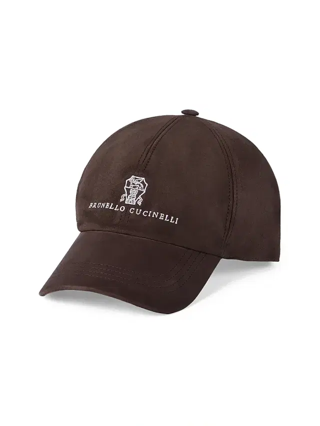 Brunello Cucinelli Men's Suede Baseball Cap with Embroidered Logo - Coffee