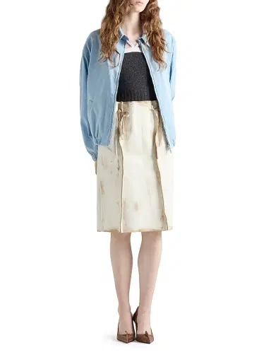 Prada Women's Leather Skirt - White | Thumbnail 2