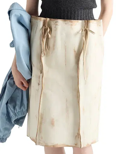 Prada Women's Leather Skirt - White | Thumbnail 3