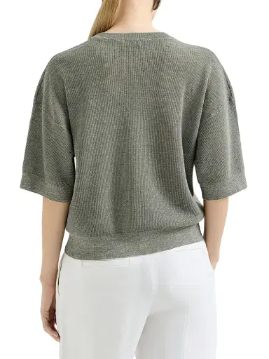Brunello Cucinelli Women's Sparkling Linen Sweater - Military | Thumbnail 3