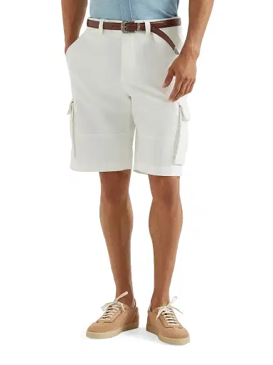 Brunello Cucinelli Men's Bermuda Shorts in Twisted Cotton Gabardine with Cargo Pockets | Thumbnail 2 Brunello Cucinelli Men's Bermuda Shorts in Twisted Cotton Gabardine with Cargo Pockets | Thumbnail 2
