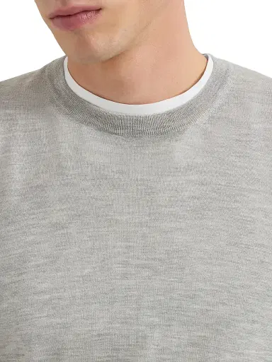 Brunello Cucinelli Men's Cashmere and Silk Lightweight Sweater | Thumbnail 4