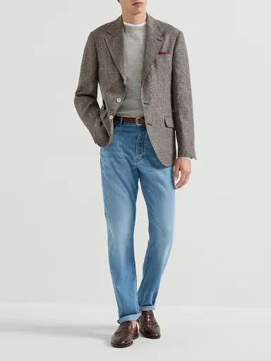 Brunello Cucinelli Men's Cashmere and Silk Lightweight Sweater | Thumbnail 6