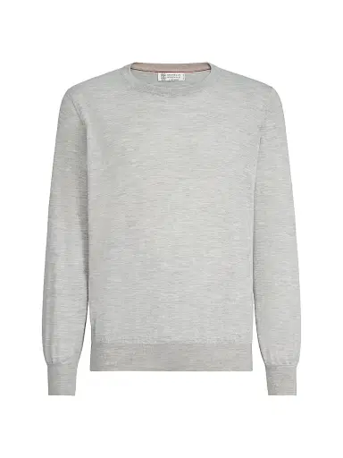 Brunello Cucinelli Men's Cashmere and Silk Lightweight Sweater | Thumbnail 1