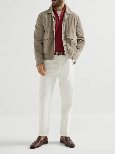 Brunello Cucinelli Men's Cashmere Sweater with Half Zip | Thumbnail 6