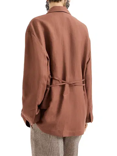 Brunello Cucinelli Women's Viscose and Linen Fluid Twill Blazer with Monili - Brown - Size 2 | Thumbnail 3 Brunello Cucinelli Women's Viscose and Linen Fluid Twill Blazer with Monili - Brown - Size 2 | Thumbnail 3