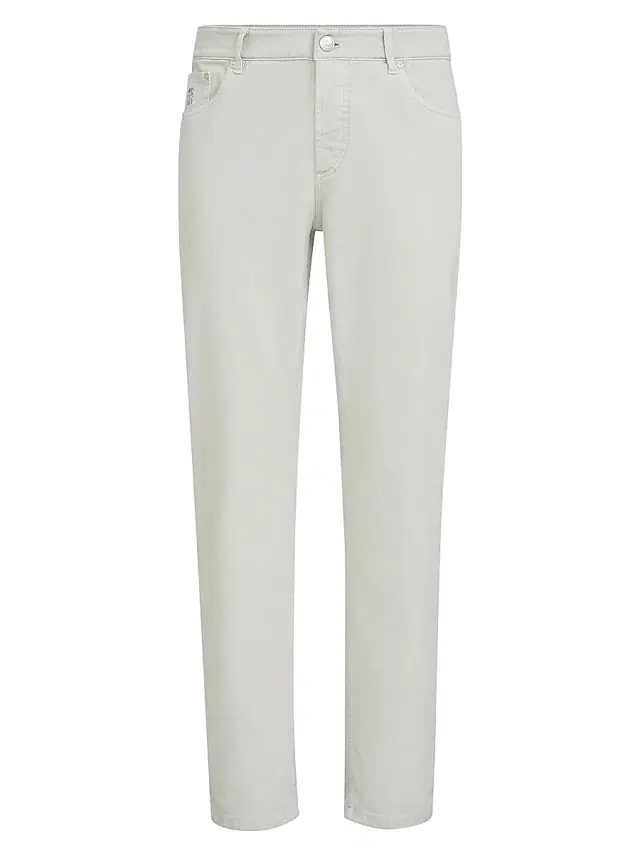 Brunello Cucinelli Men's Lightweight Denim Traditional Fit Five Pocket Jeans - Yuta