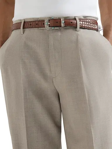 Brunello Cucinelli Men's Virgin Wool Fresco Trousers with Pleats | Thumbnail 5
