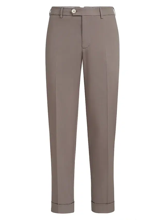 Brunello Cucinelli Men's Garment Dyed Italian Fit Trousers - Hazelnut