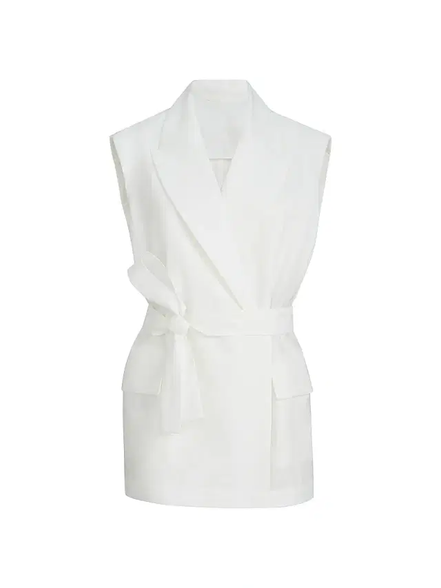 Brunello Cucinelli Women's Techno Cotton Poplin Belted Vest with Monili - White - Size 8