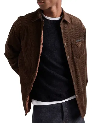 Prada Men's Corduroy Shirt - Brown - Size XL | Thumbnail 2