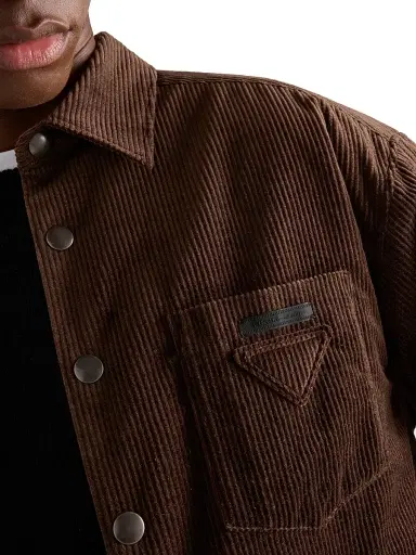 Prada Men's Corduroy Shirt - Brown - Size XL | Thumbnail 4