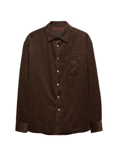 Prada Men's Corduroy Shirt - Brown - Size XL | Thumbnail 1