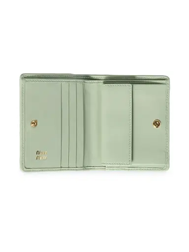 Miu Miu Women's Matelassé Nappa Leather Wallet - Green | Thumbnail 2 Miu Miu Women's Matelassé Nappa Leather Wallet - Green | Thumbnail 2