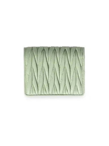 Miu Miu Women's Matelassé Nappa Leather Wallet - Green | Thumbnail 3 Miu Miu Women's Matelassé Nappa Leather Wallet - Green | Thumbnail 3