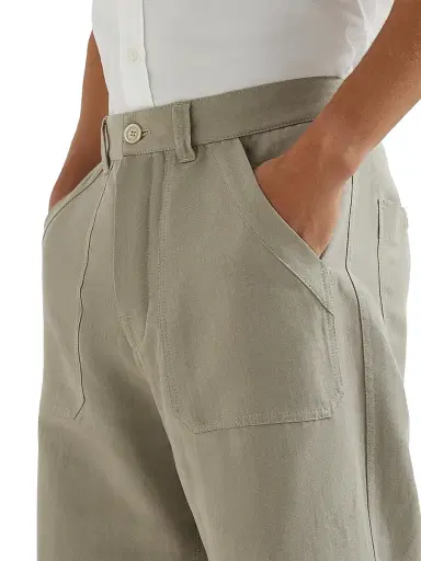 Brunello Cucinelli Men's Linen and Cotton Drill Trousers with Patch Pockets and Drawstring | Thumbnail 4 Brunello Cucinelli Men's Linen and Cotton Drill Trousers with Patch Pockets and Drawstring | Thumbnail 4