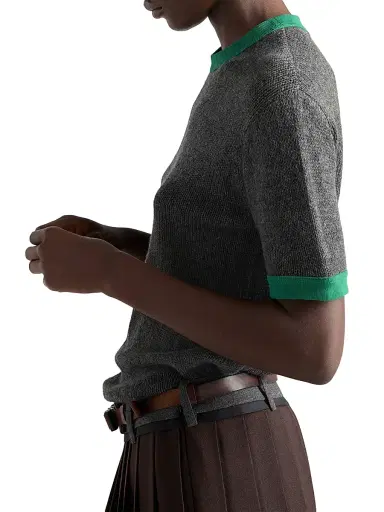 Prada Women's Short-Sleeved Cashmere Sweater | Thumbnail 3 Prada Women's Short-Sleeved Cashmere Sweater | Thumbnail 3