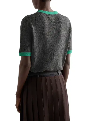 Prada Women's Short-Sleeved Cashmere Sweater | Thumbnail 4 Prada Women's Short-Sleeved Cashmere Sweater | Thumbnail 4