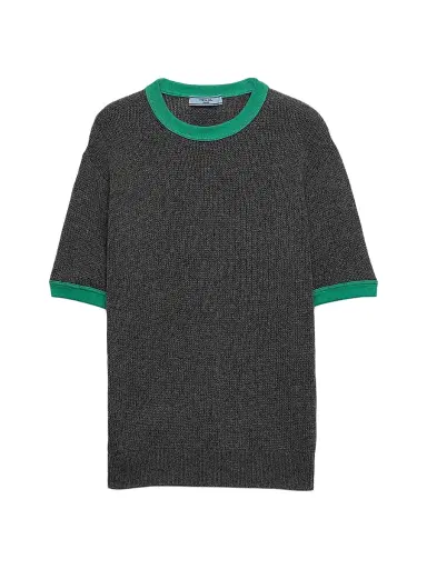 Prada Women's Short-Sleeved Cashmere Sweater | Thumbnail 1 Prada Women's Short-Sleeved Cashmere Sweater | Thumbnail 1