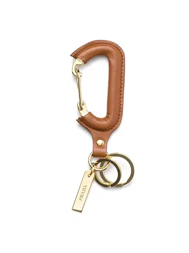 Prada Men's Leather Key Ring - Brown | Thumbnail 1
