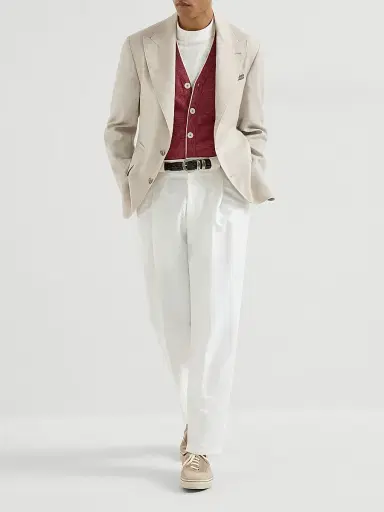 Brunello Cucinelli Men's Cashmere, Silk and Hemp Lightweight Cardigan | Thumbnail 6