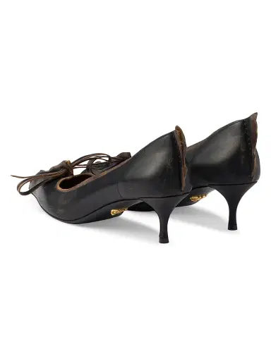 Prada Women's Antiqued Leather Pumps | Thumbnail 3 Prada Women's Antiqued Leather Pumps | Thumbnail 3