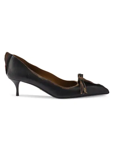 Prada Women's Antiqued Leather Pumps | Thumbnail 1 Prada Women's Antiqued Leather Pumps | Thumbnail 1