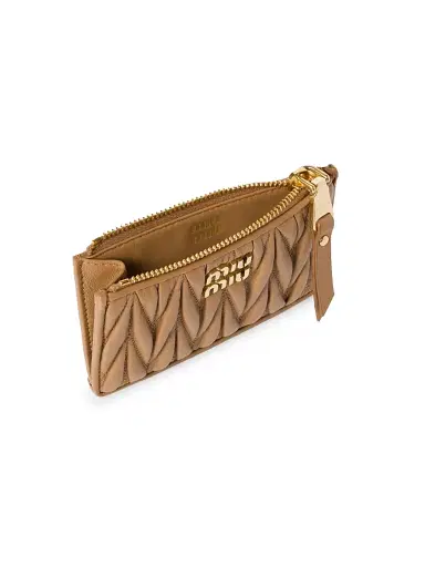 Miu Miu Women's Matelassé Nappa Leather Card Holder | Thumbnail 3