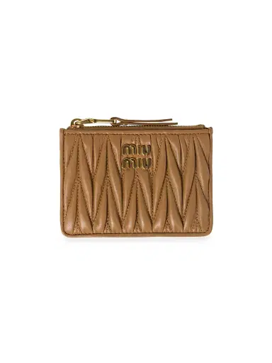 Miu Miu Women's Matelassé Nappa Leather Card Holder | Thumbnail 1