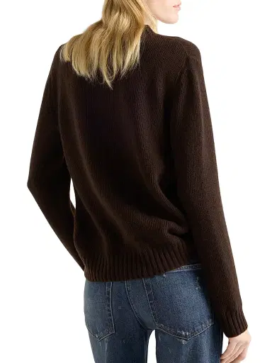 Prada Women's Cashmere and Wool Crew-Neck Sweater - Dark Brown - Size 8 | Thumbnail 3 Prada Women's Cashmere and Wool Crew-Neck Sweater - Dark Brown - Size 8 | Thumbnail 3