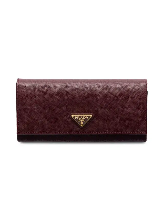 Women's  Saffiano Leather Wallet - Dark Red