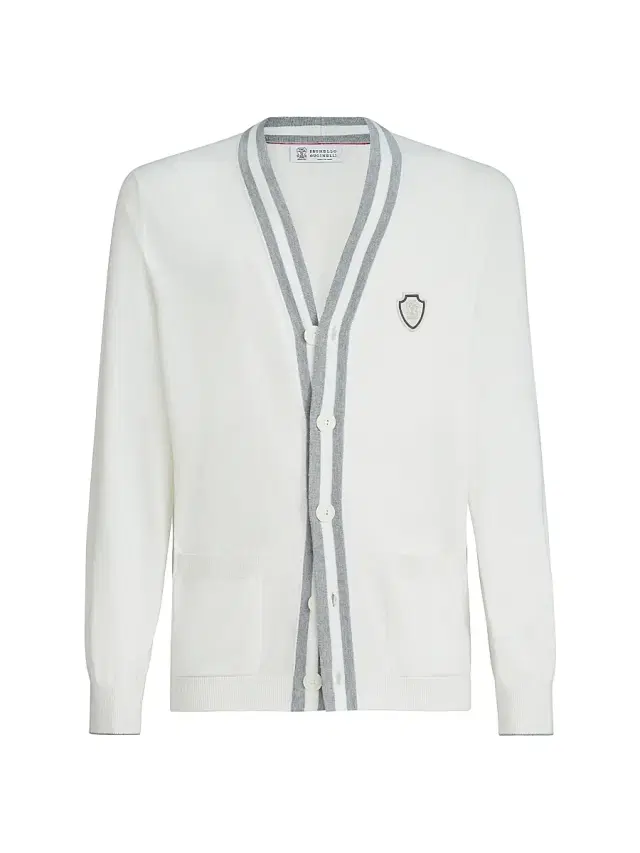 Brunello Cucinelli Men's Cotton Cardigan with Logo
