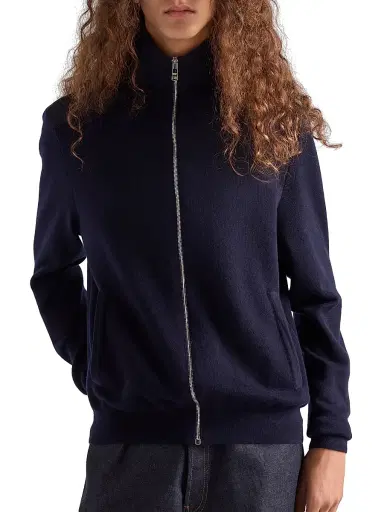 Prada Men's Cashmere Zipper Cardigan - Blue - Size 36 | Thumbnail 2
