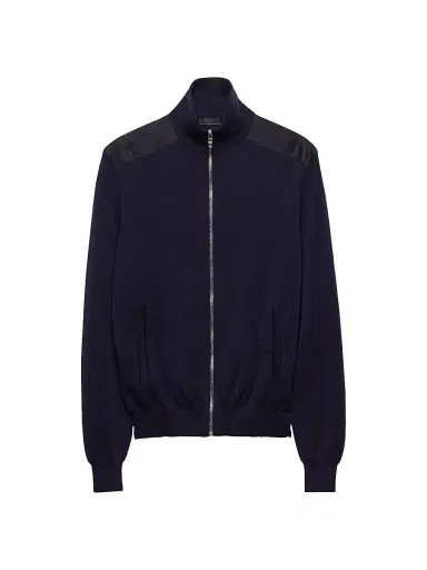 Prada Men's Cashmere Zipper Cardigan - Blue - Size 36 | Thumbnail 1
