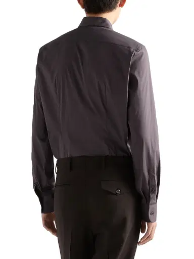 Prada Men's Stretch Cotton Shirt - Grey - Size 16.5 | Thumbnail 3 Prada Men's Stretch Cotton Shirt - Grey - Size 16.5 | Thumbnail 3