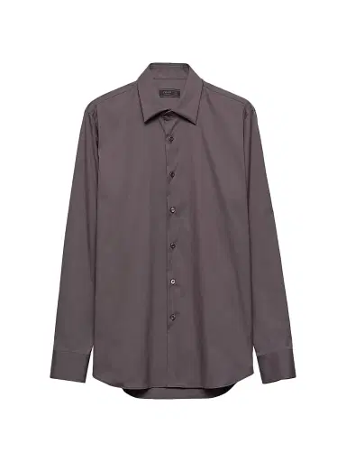 Prada Men's Stretch Cotton Shirt - Grey - Size 16.5 | Thumbnail 1 Prada Men's Stretch Cotton Shirt - Grey - Size 16.5 | Thumbnail 1
