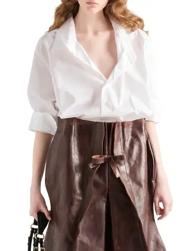 Prada Women's Poplin Shirt - White - Size 10 | Thumbnail 2 Prada Women's Poplin Shirt - White - Size 10 | Thumbnail 2