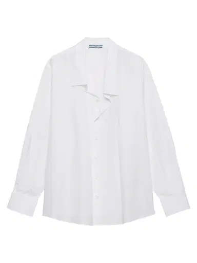 Prada Women's Poplin Shirt - White - Size 10 | Thumbnail 1 Prada Women's Poplin Shirt - White - Size 10 | Thumbnail 1