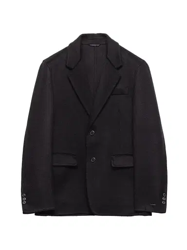 Prada Men's Single-Breasted Cashmere Jacket - Black | Thumbnail 1 Prada Men's Single-Breasted Cashmere Jacket - Black | Thumbnail 1