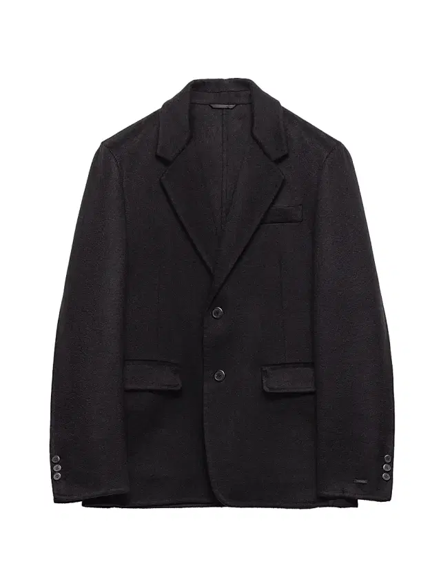 Men's Single-Breasted Cashmere Jacket - Black