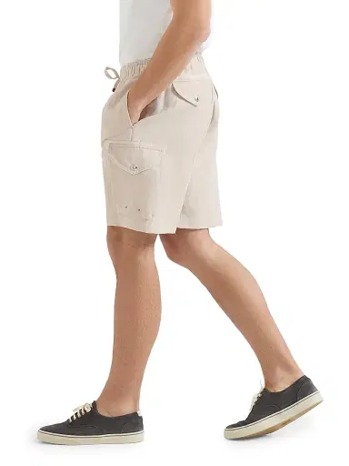 Brunello Cucinelli Men's Linen and Cotton Drill Bermuda Shorts with Drawstring and Cargo Pockets - Buff - Size 38 | Thumbnail 3