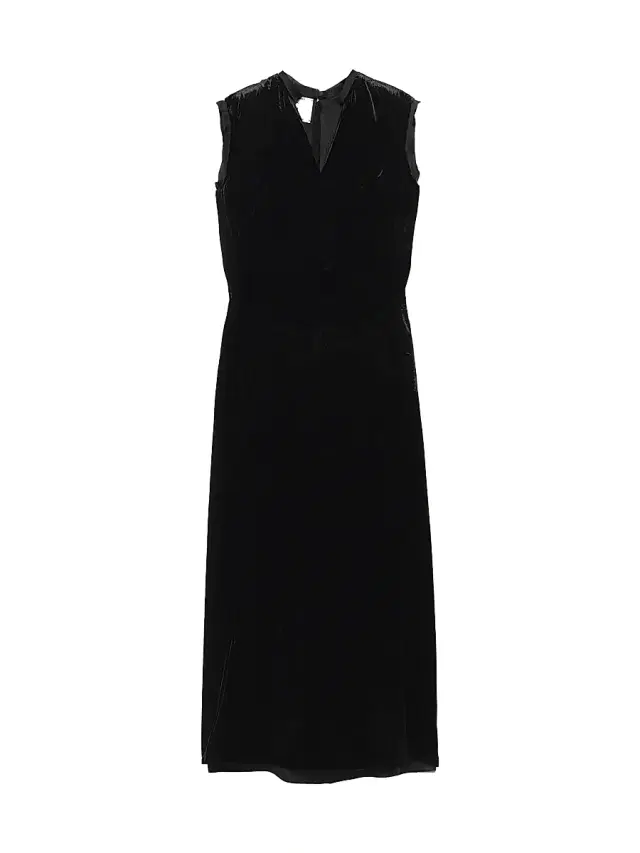 Women's Crushed Velvet Dress - Black