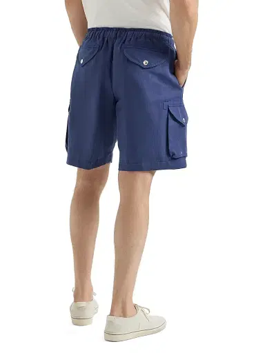 Brunello Cucinelli Men's Linen and Cotton Drill Bermuda Shorts with Drawstring and Cargo Pockets | Thumbnail 4 Brunello Cucinelli Men's Linen and Cotton Drill Bermuda Shorts with Drawstring and Cargo Pockets | Thumbnail 4
