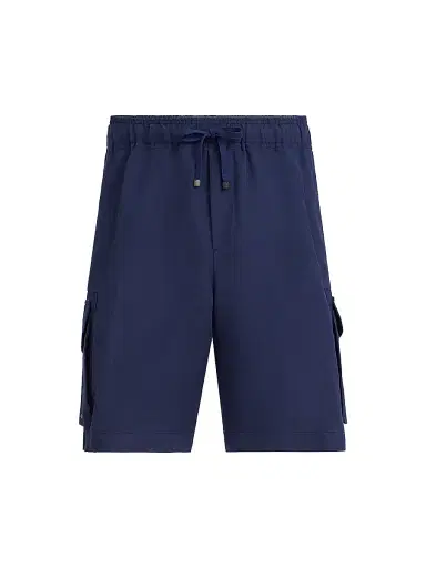 Brunello Cucinelli Men's Linen and Cotton Drill Bermuda Shorts with Drawstring and Cargo Pockets | Thumbnail 1 Brunello Cucinelli Men's Linen and Cotton Drill Bermuda Shorts with Drawstring and Cargo Pockets | Thumbnail 1