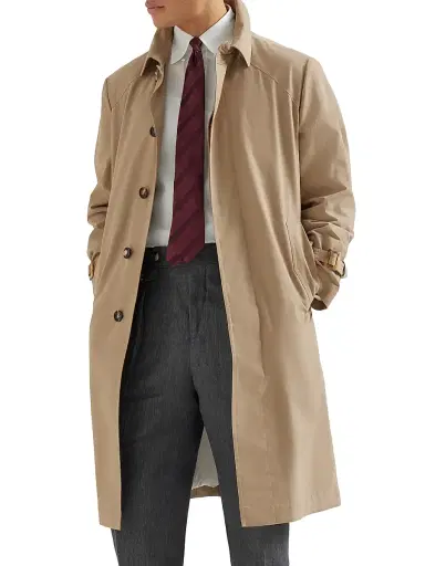 Brunello Cucinelli Men's Water Resistant Techno Cotton Gabardine Outerwear Coat | Thumbnail 5 Brunello Cucinelli Men's Water Resistant Techno Cotton Gabardine Outerwear Coat | Thumbnail 5