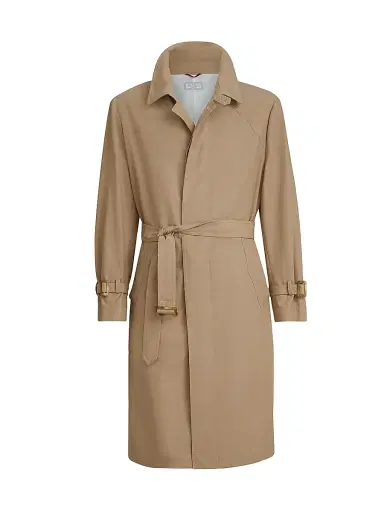 Brunello Cucinelli Men's Water Resistant Techno Cotton Gabardine Outerwear Coat | Thumbnail 1 Brunello Cucinelli Men's Water Resistant Techno Cotton Gabardine Outerwear Coat | Thumbnail 1