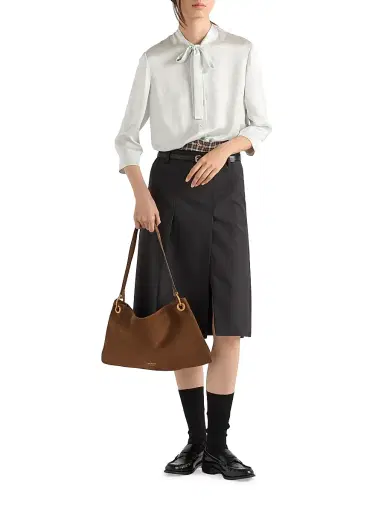 Prada Women's Satin Crepe Shirt - Light Green | Thumbnail 6 Prada Women's Satin Crepe Shirt - Light Green | Thumbnail 6
